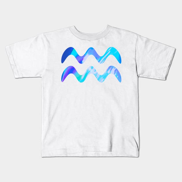 Aqua Holographic Symbol Kids T-Shirt by lolosenese